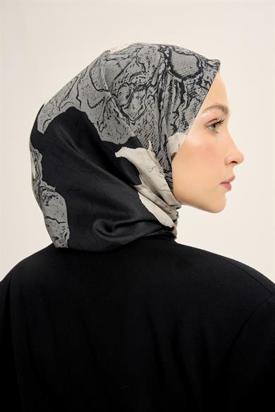 RÜYA MULBERRY İPEK EŞARP 90*90 CM - ANTRASİT
