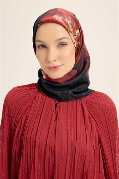 RÜYA MULBERRY İPEK EŞARP 90*90 CM - BORDO