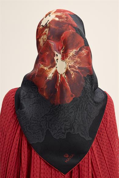 RÜYA MULBERRY İPEK EŞARP 90*90 CM - BORDO