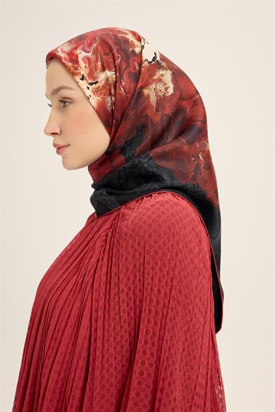 RÜYA MULBERRY İPEK EŞARP 90*90 CM - BORDO