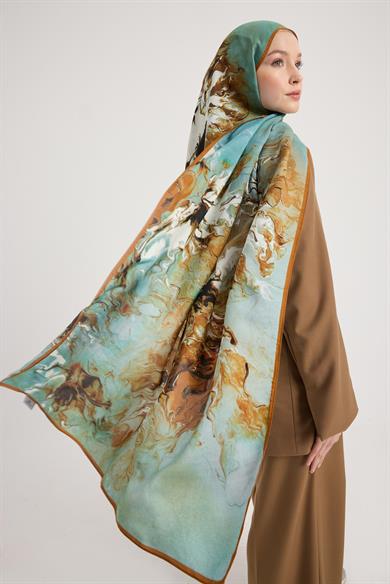 SABA FLOŞ VİSKON ŞAL 70*190 CM - CAMEL