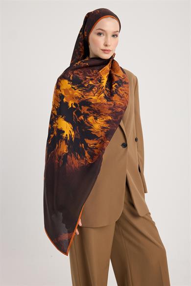 SABA FLOŞ VİSKON ŞAL 70*190 CM - KAHVERENGİ