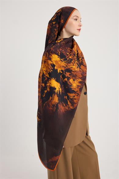 SABA FLOŞ VİSKON ŞAL 70*190 CM - KAHVERENGİ