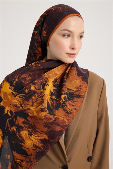 SABA FLOŞ VİSKON ŞAL 70*190 CM - KAHVERENGİ
