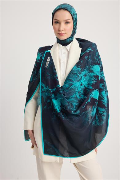 SABA FLOŞ VİSKON ŞAL 70*190 CM - LACİVERT