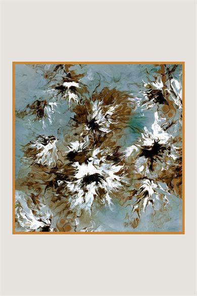 SABA PAMUK İPEK EŞARP 100*100 CM - CAMEL