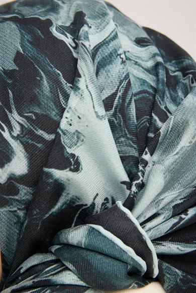 SABA PAMUK İPEK EŞARP 100*100 CM - SİYAH