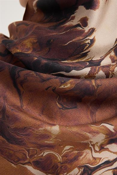 SABA PAMUK İPEK EŞARP 100*100 CM - TABA