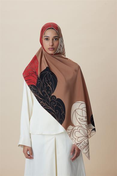 SAFİ KREP İPEK ŞAL 70*190 CM - CAMEL