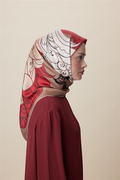 SAFİ TİVİL İPEK EŞARP 90*90 CM - CAMEL