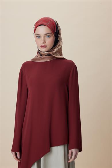 SAFİ TİVİL İPEK EŞARP 90*90 CM - CAMEL