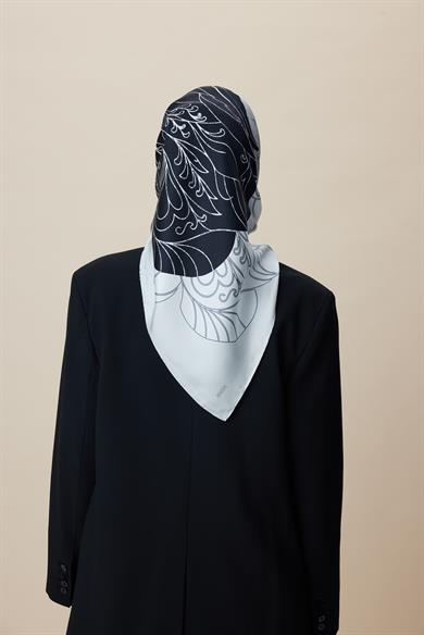 SAFİ TİVİL İPEK EŞARP 90*90 CM - EKRU