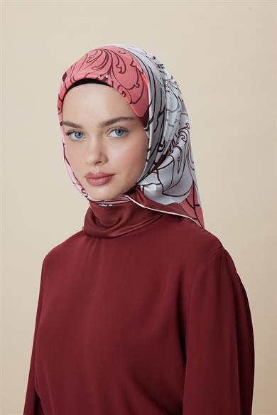 SAFİ TİVİL İPEK EŞARP 90*90 CM - KIRMIZI