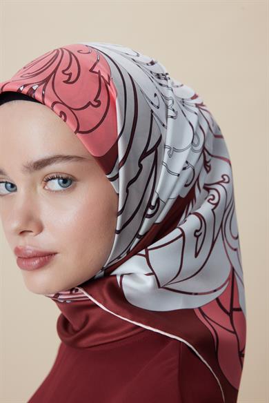 SAFİ TİVİL İPEK EŞARP 90*90 CM - KIRMIZI