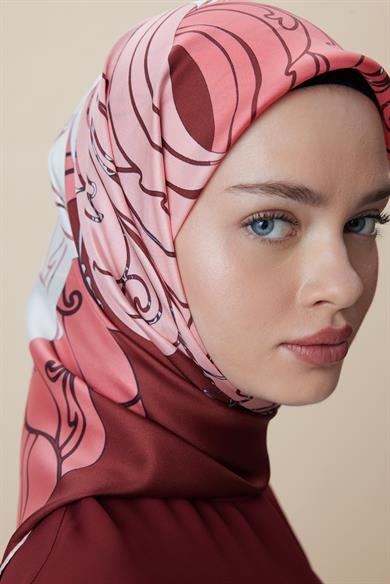 SAFİ TİVİL İPEK EŞARP 90*90 CM - KIRMIZI