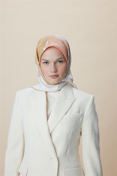 SAFİ TİVİL İPEK EŞARP 90*90 CM - PUDRA PEMBE