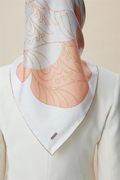 SAFİ TİVİL İPEK EŞARP 90*90 CM - PUDRA PEMBE