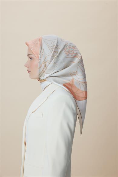 SAFİ TİVİL İPEK EŞARP 90*90 CM - PUDRA PEMBE