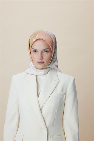 SAFİ TİVİL İPEK EŞARP 90*90 CM - PUDRA PEMBE
