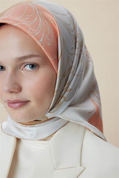 SAFİ TİVİL İPEK EŞARP 90*90 CM - PUDRA PEMBE