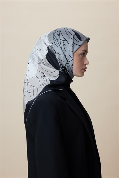 SAFİ TİVİL İPEK EŞARP 90*90 CM - SİYAH