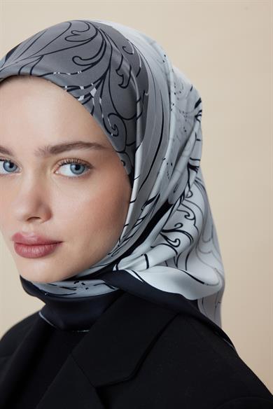 SAFİ TİVİL İPEK EŞARP 90*90 CM - SİYAH