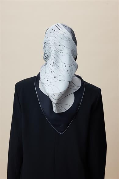 SAFİ TİVİL İPEK EŞARP 90*90 CM - SİYAH