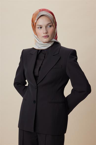 SAFİ TİVİL İPEK EŞARP 90*90 CM - TABA