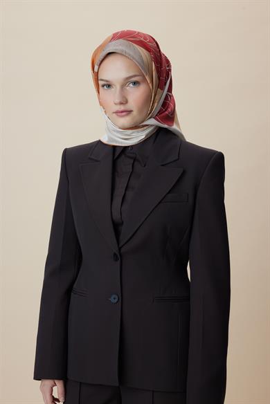 SAFİ TİVİL İPEK EŞARP 90*90 CM - TABA