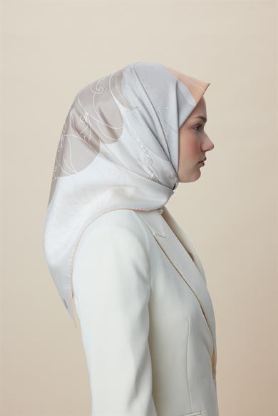 SAFİ TİVİL İPEK EŞARP 90*90 CM - VİZON