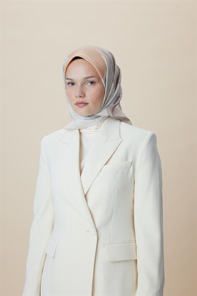 SAFİ TİVİL İPEK EŞARP 90*90 CM - VİZON