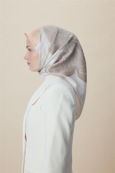 SAFİ TİVİL İPEK EŞARP 90*90 CM - VİZON