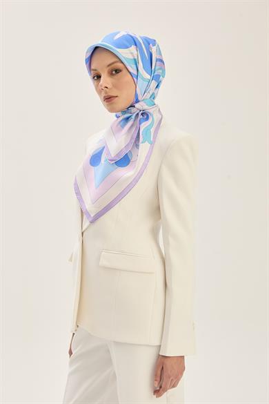 SARA TİVİL İPEK EŞARP 90*90 CM - LİLA