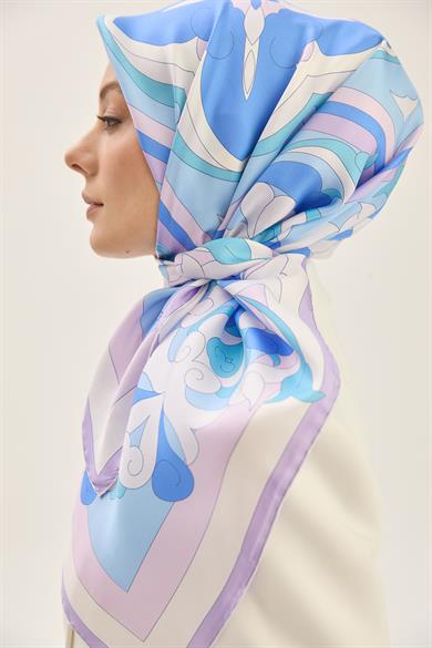 SARA TİVİL İPEK EŞARP 90*90 CM - LİLA