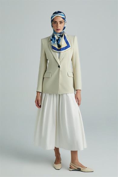 SARA TİVİL İPEK EŞARP 90*90 CM - MAVİ