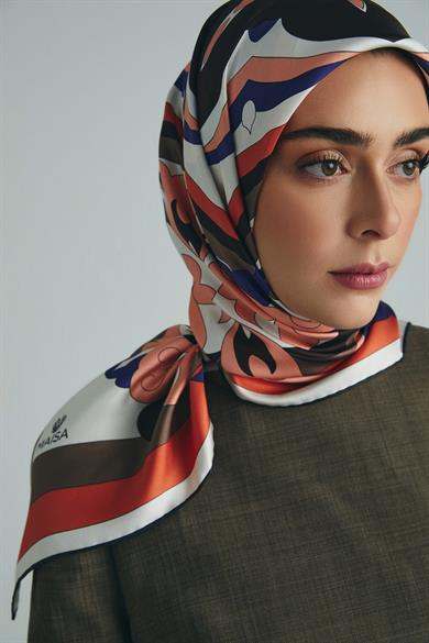 SARA TİVİL İPEK EŞARP 90*90 CM - PEMBE