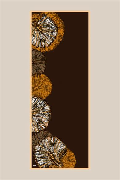 SAYRA KREP İPEK ŞAL 70*190 CM - KAHVERENGİ