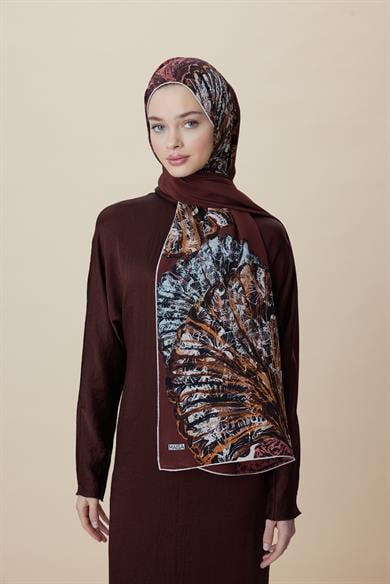 SAYRA KREP İPEK ŞAL 70*190 CM - KIRMIZI