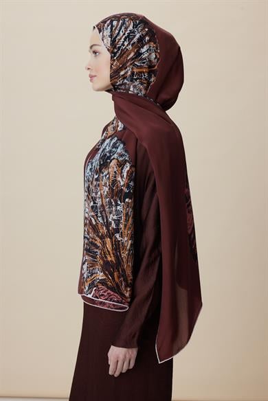 SAYRA KREP İPEK ŞAL 70*190 CM - KIRMIZI