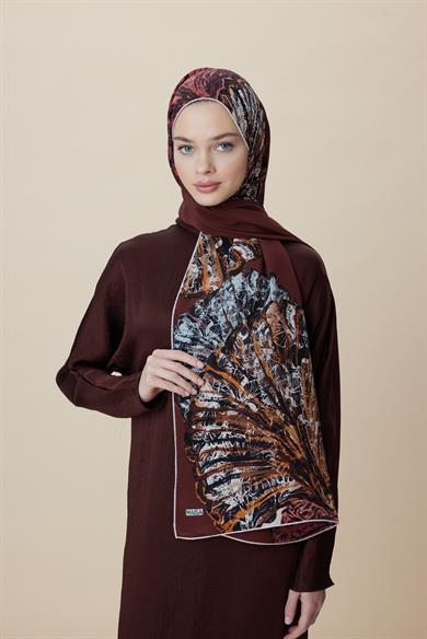 SAYRA KREP İPEK ŞAL 70*190 CM - KIRMIZI