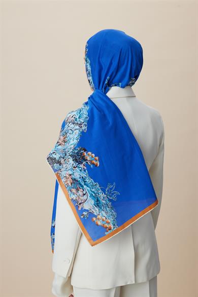 ŞEBNEM FLOŞ VİSKON ŞAL 70*190 CM - MAVİ