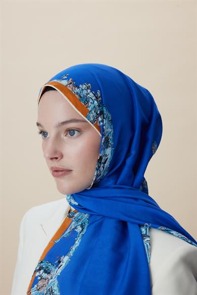 ŞEBNEM FLOŞ VİSKON ŞAL 70*190 CM - MAVİ