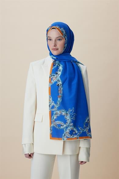 ŞEBNEM FLOŞ VİSKON ŞAL 70*190 CM - MAVİ