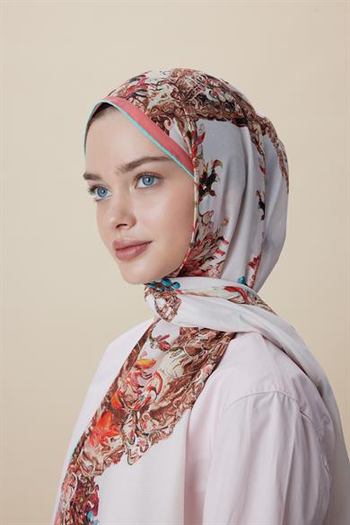 ŞEBNEM FLOŞ VİSKON ŞAL 70*190 CM - PUDRA PEMBE
