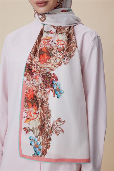 ŞEBNEM FLOŞ VİSKON ŞAL 70*190 CM - PUDRA PEMBE