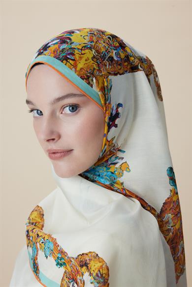 ŞEBNEM FLOŞ VİSKON ŞAL 70*190 CM - SARI