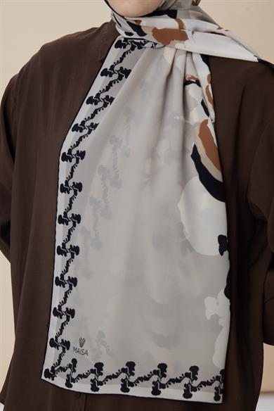SEDA KREP İPEK ŞAL 70*190 CM - BEJ