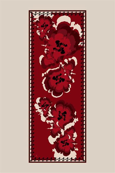 SEDA KREP İPEK ŞAL 70*190 CM - BORDO