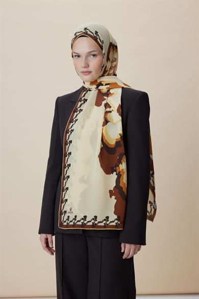 SEDA KREP İPEK ŞAL 70*190 CM - GOLD