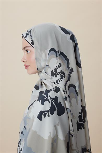 SEDA KREP İPEK ŞAL 70*190 CM - GRİ